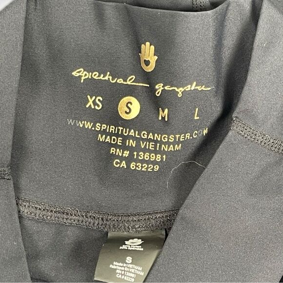 Spiritual Gangster metallic Sparkle High Waist 7/8 Leggings Glitter Stripe Small - Picture 5 of 10